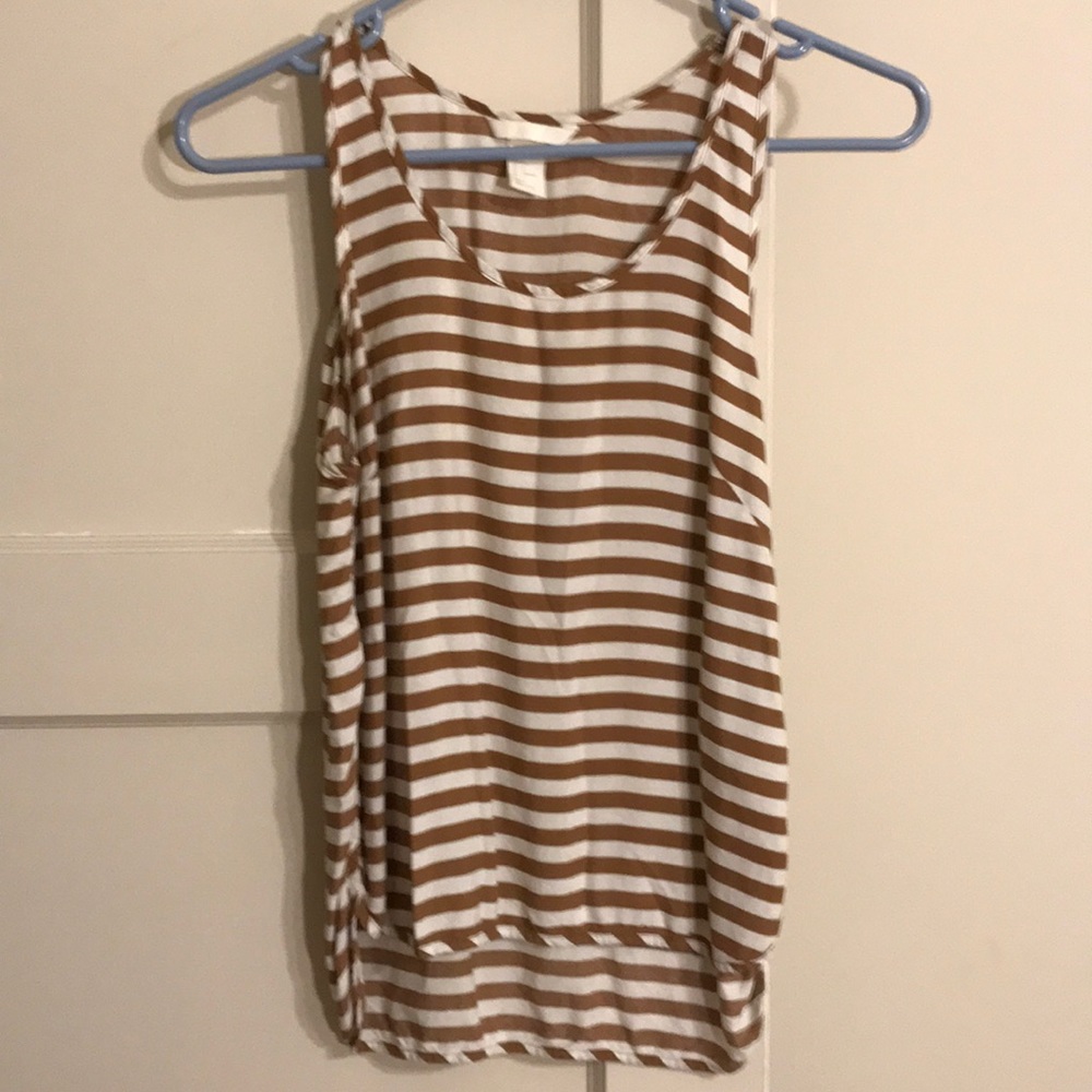 Striped light brown tank